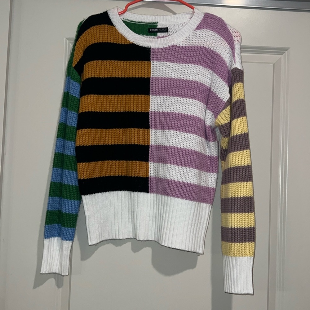 Barely worn- striped color block sweater from Shein